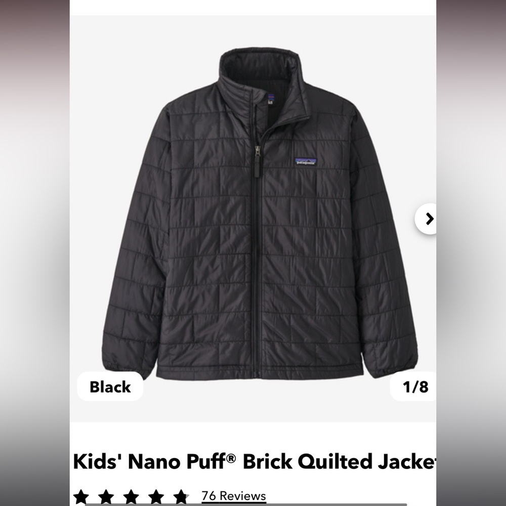 Kids Patagonia Puffer Jacket